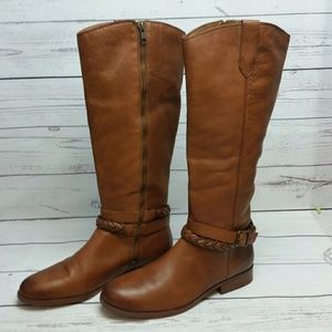Frye 9M Cellina Brown Leather Knee Boots
